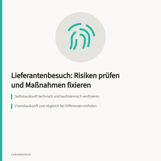 Karte zu Lieferantenbesuch, Risikoprüfung und terminierten Maßnahmen im Einkauf. Lieferantenbesuch: Was das Reinhausen-Beispiel über Risikoprüfung zeigt