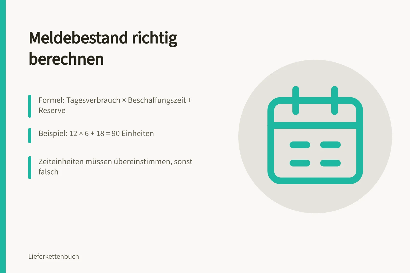 Karte zur Berechnung des Meldebestands mit Formel und Beispiel