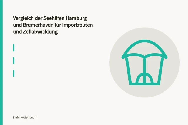 Containerterminal Hamburg mit Portalkränen und gestapelten Containern am Kai. Vergleich der Seehäfen Hamburg und Bremerhaven für Importrouten und Zollabwicklung