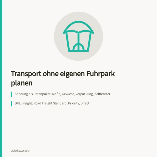 Karte zur Planung von Transporten ohne eigenen Fuhrpark. Wie planen Sie Transporte ohne eigenen Fuhrpark?