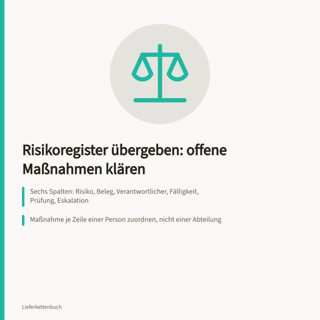 Risikoregister mit offenen Maßnahmen und klarer Verantwortlichkeit übergeben. Wie übergeben Sie ein Risikoregister mit offenen Maßnahmen?